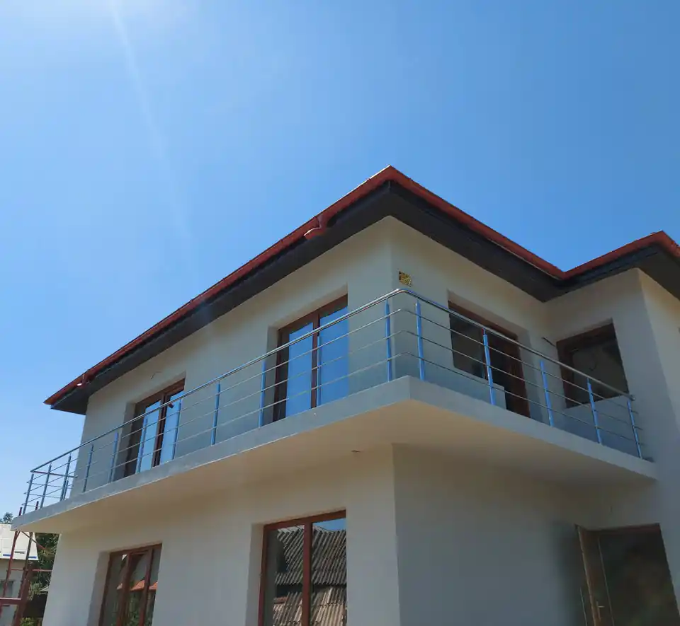 Balustradă inox clasică pentru scară interioară
